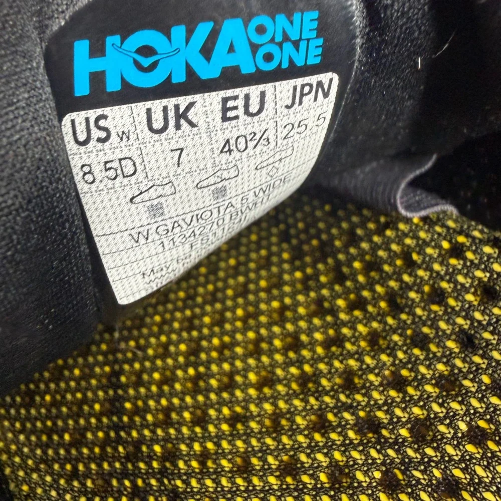 Hoka Gaviota 5 Running Shoes Womens Size 8.5 D Wide Black White 1134270 BWHT